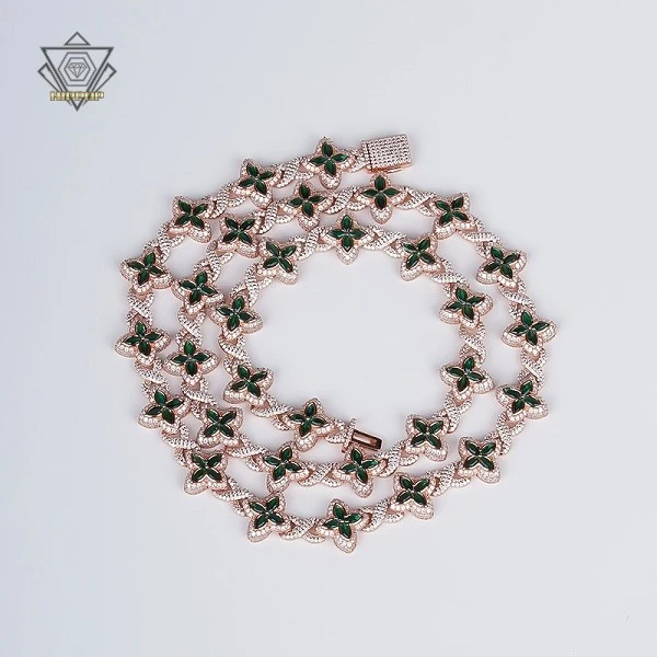 custom colorfu zircon with moissanite tennis chain